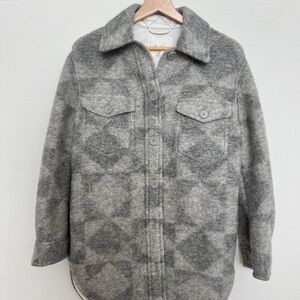 Aritzia Wilfred Gray Wool Blend Shirt Size 2XS